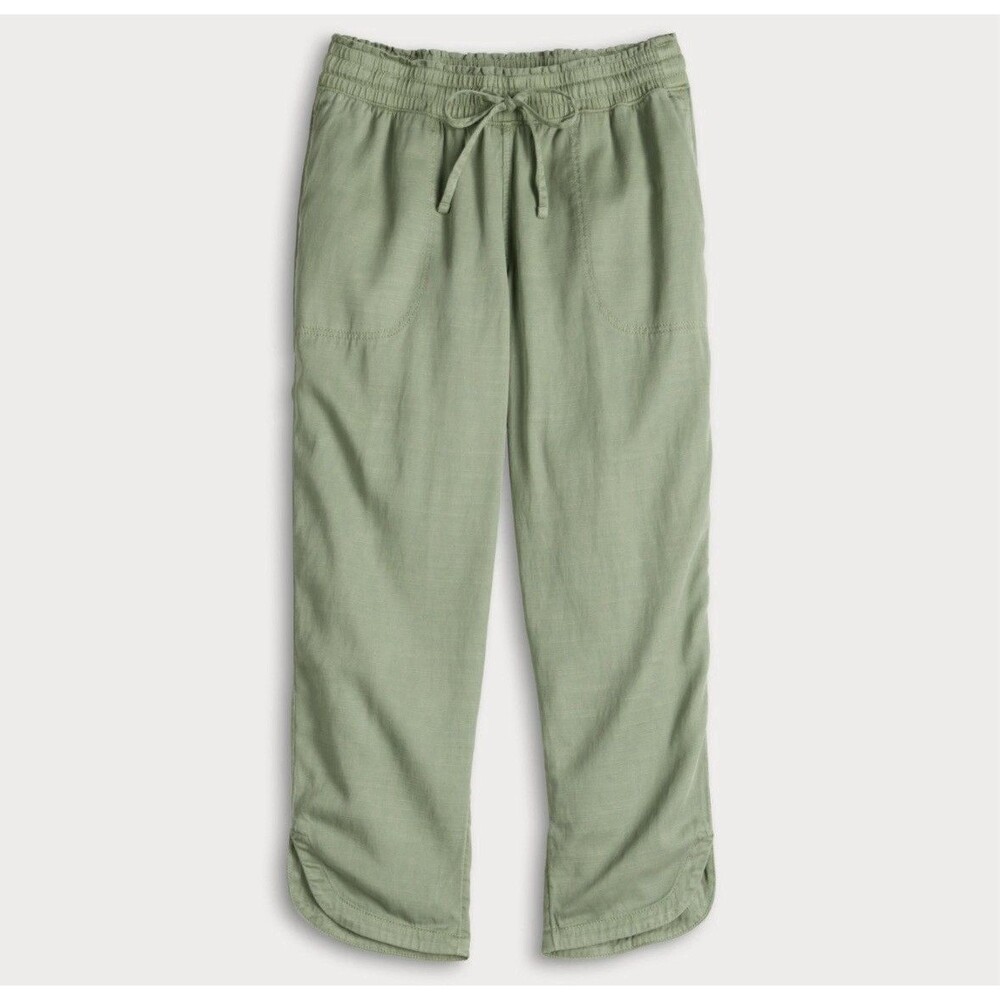 NEW Sonoma Goods For Life Midi Rise Women's Utility Pants Green Size Large